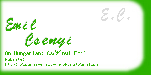 emil csenyi business card